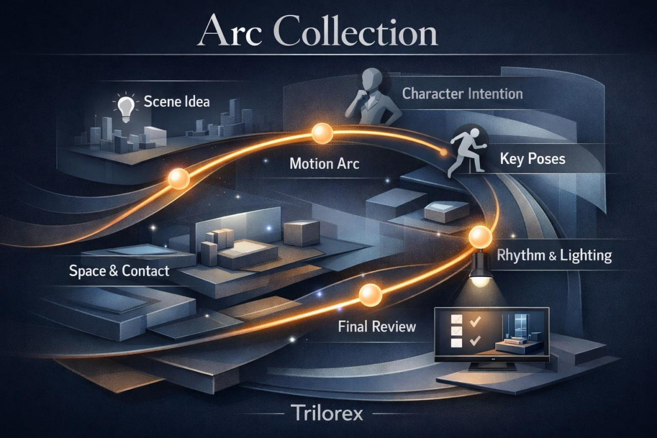 Diagram of the 'Arc Collection' process with Trilorex branding