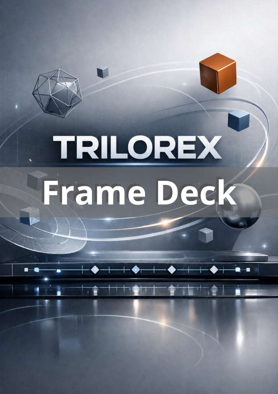 Trilorex Frame Deck with geometric shapes on a reflective surface