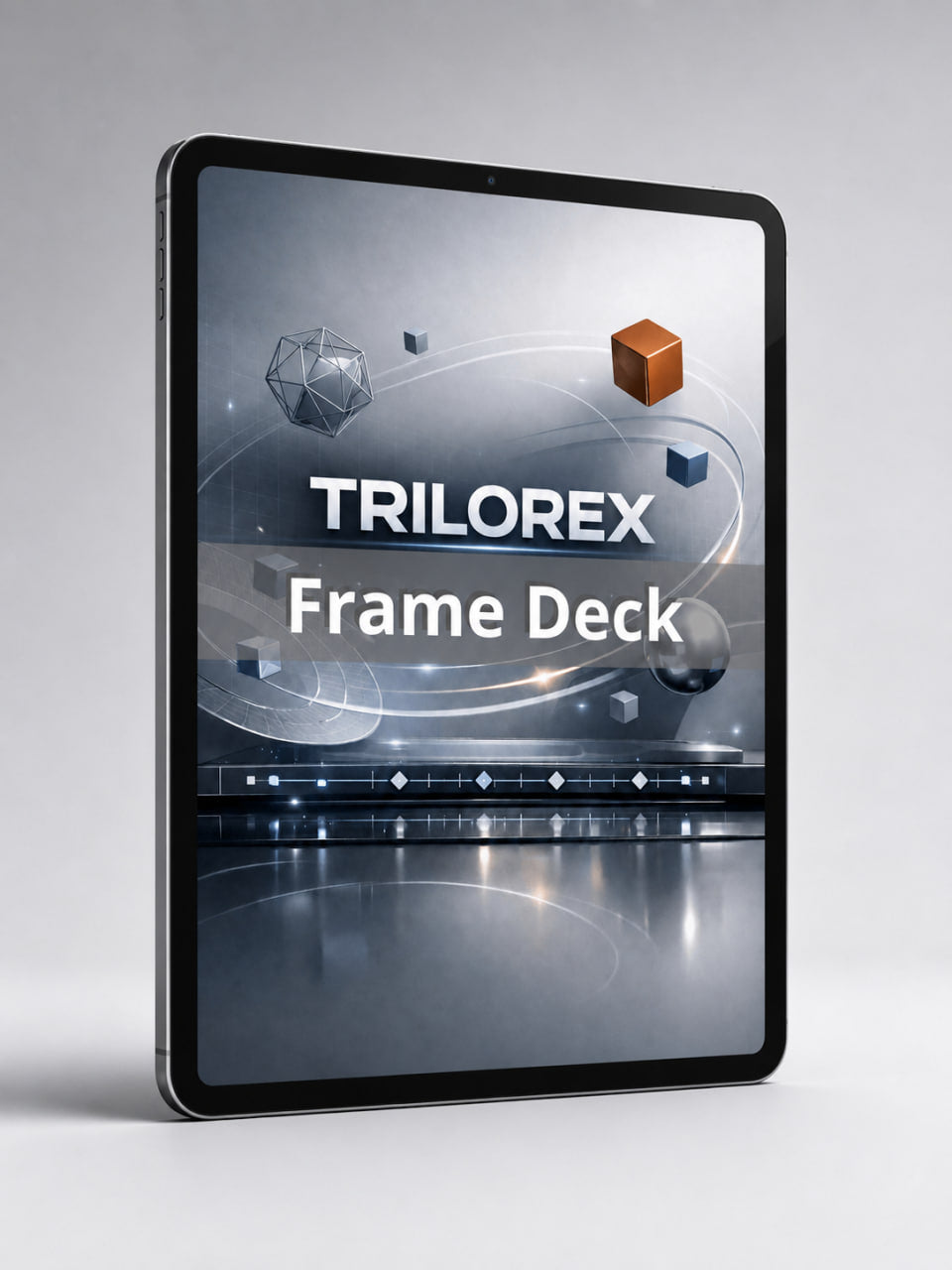 Trilorex Frame Deck displayed on a tablet screen with a gray background