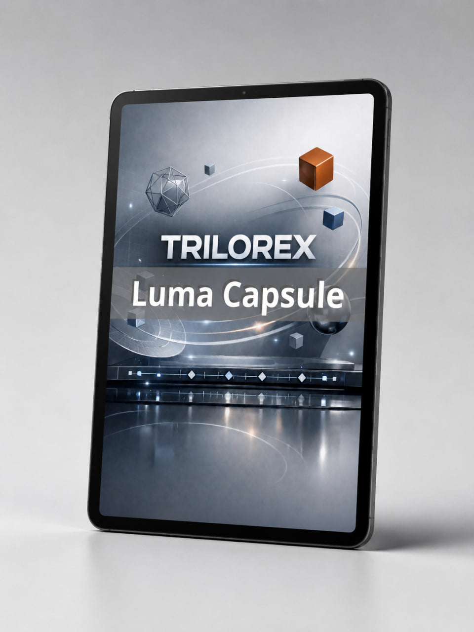 Trilorex Luma Capsule on a tablet screen with a gray background