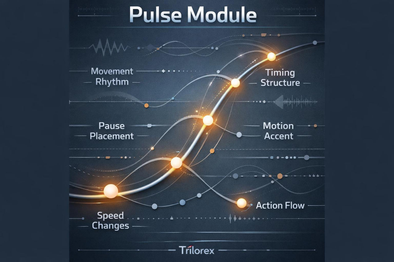 Diagram of a 'Pulse Module' with Trilorex branding on a dark background