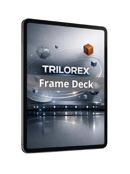 Trilorex Frame Deck software interface on a tablet screen
